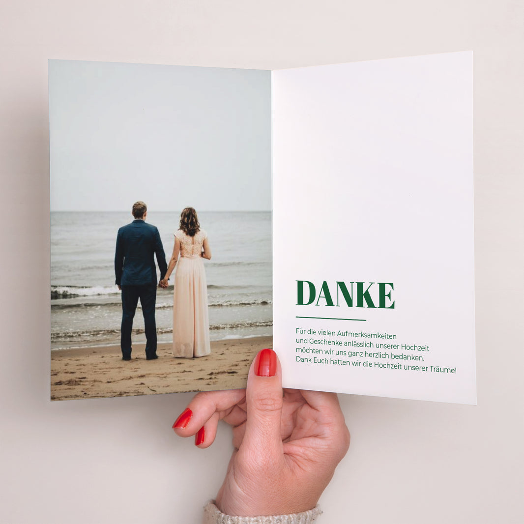 Dankeskarte Hochzeit Doppelflügelporträt pop & love foto N° 2