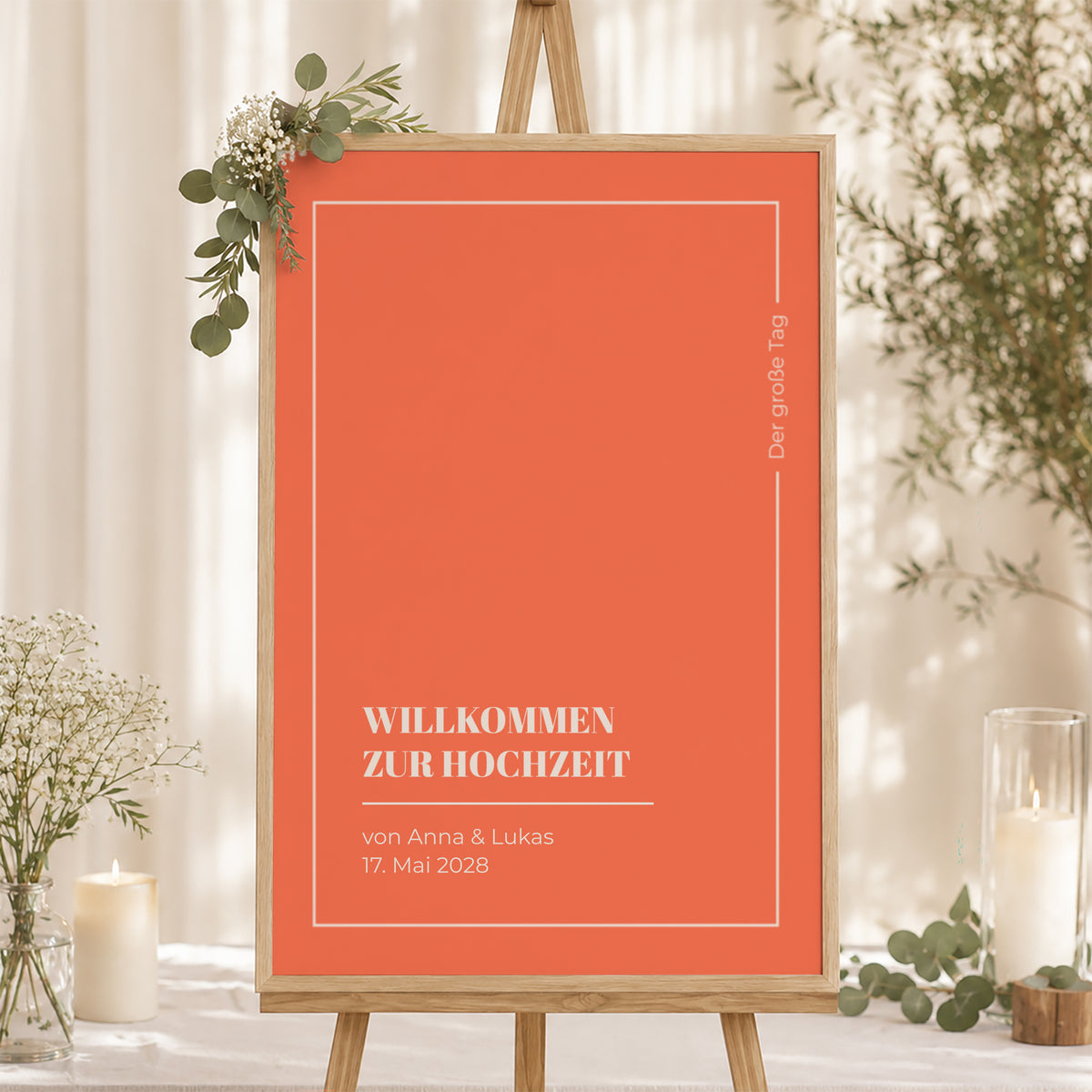 Begrüßungstafel Hochzeit Porträt 60 x 90 cm pop & love foto N° 1