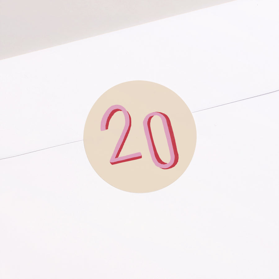 Sticker Geburtstag Erwachsener Rund Pop rosa foto