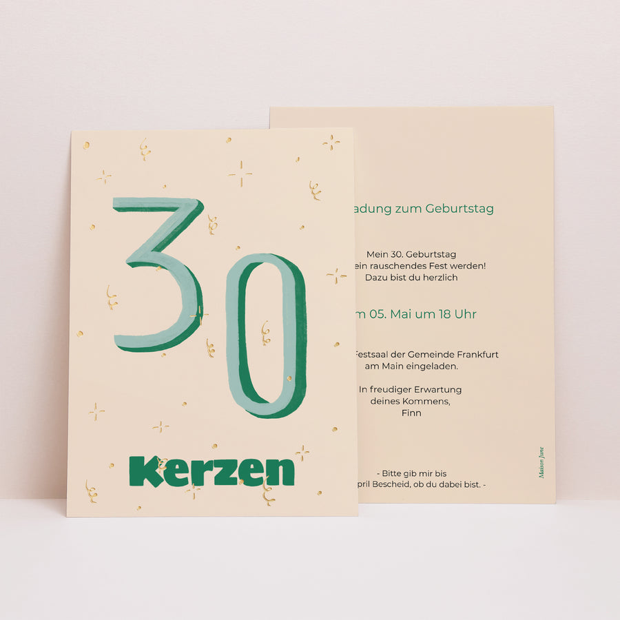 Beilegekarte Geburtstag Erwachsener Pop 30 foto