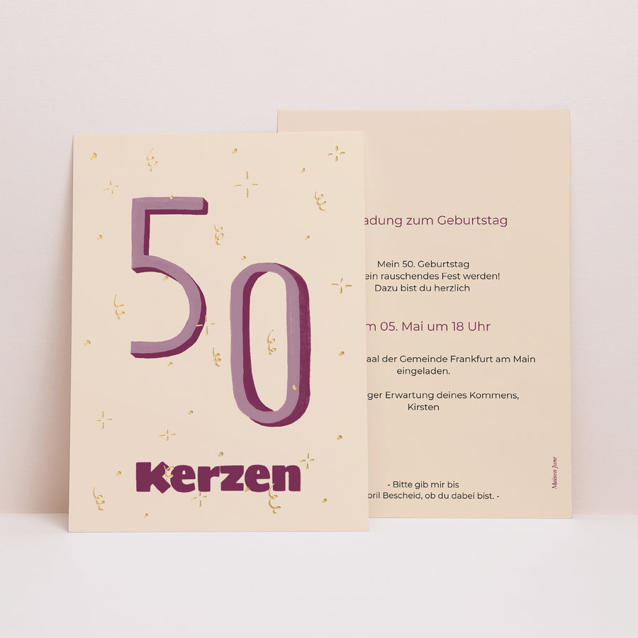 Beilegekarte Geburtstag Erwachsener Pop 50 foto
