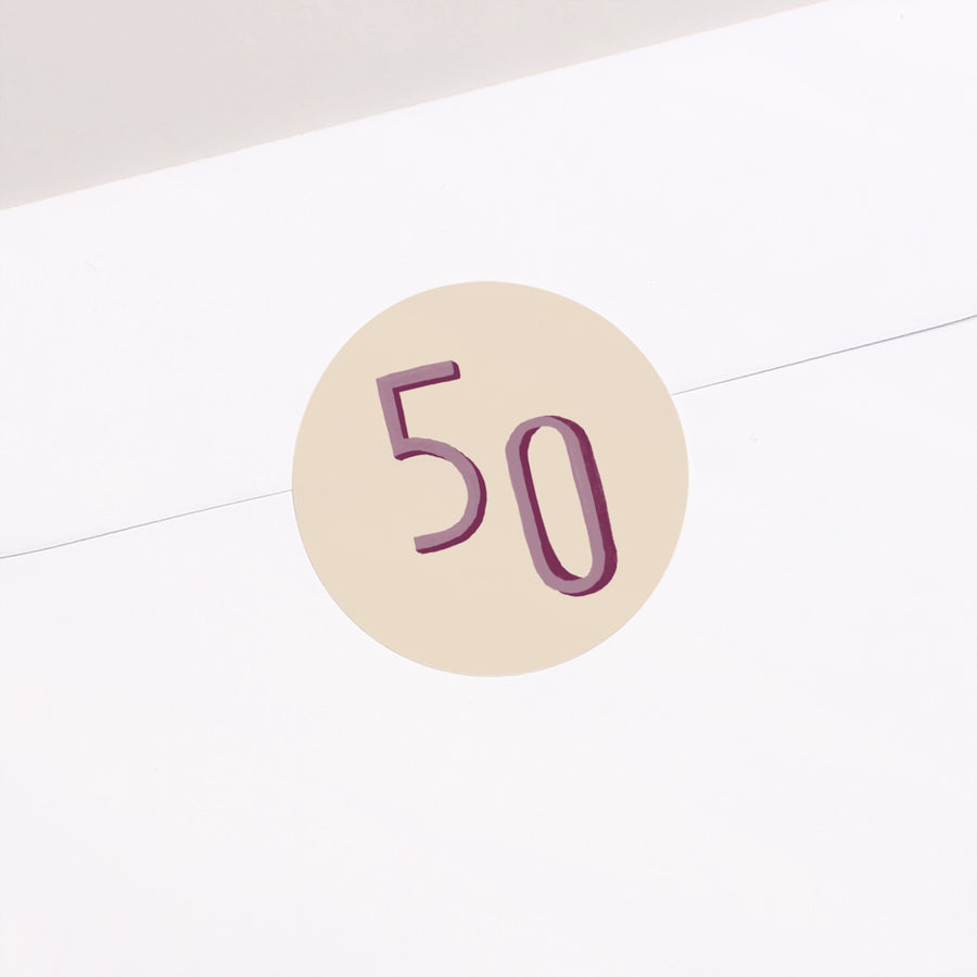 Sticker Geburtstag Erwachsener Rund Pop 50 foto