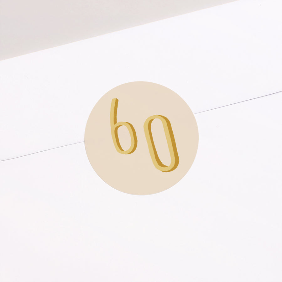 Sticker Geburtstag Erwachsener Rund Pop 60 foto