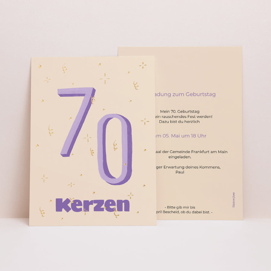 Beilegekarte Geburtstag Erwachsener Pop 70 foto