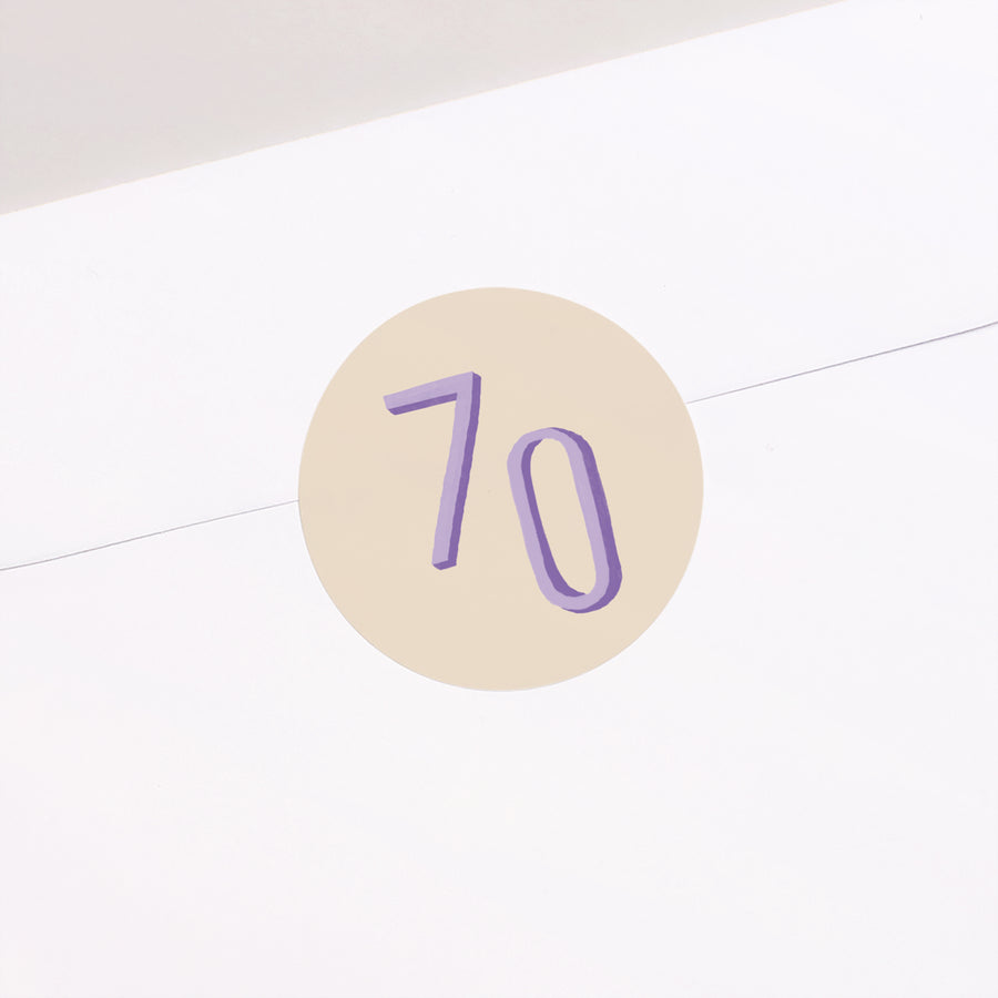 Sticker Geburtstag Erwachsener Rund Pop 70 foto