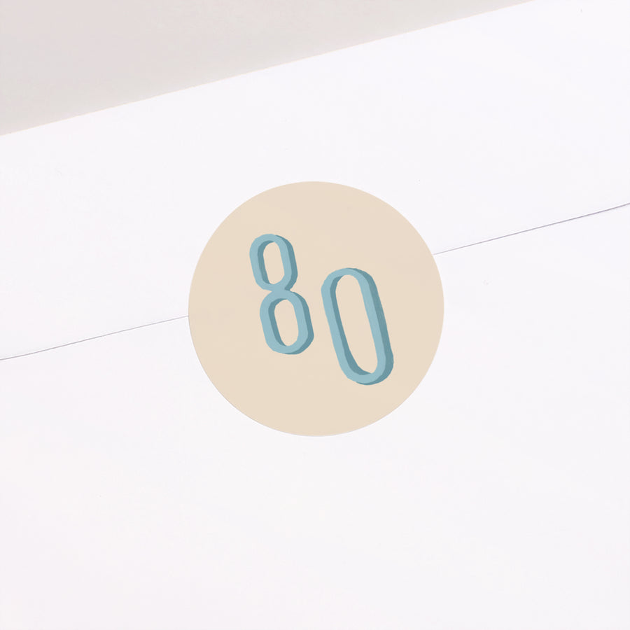 Sticker Geburtstag Erwachsener Rund Pop 80 foto