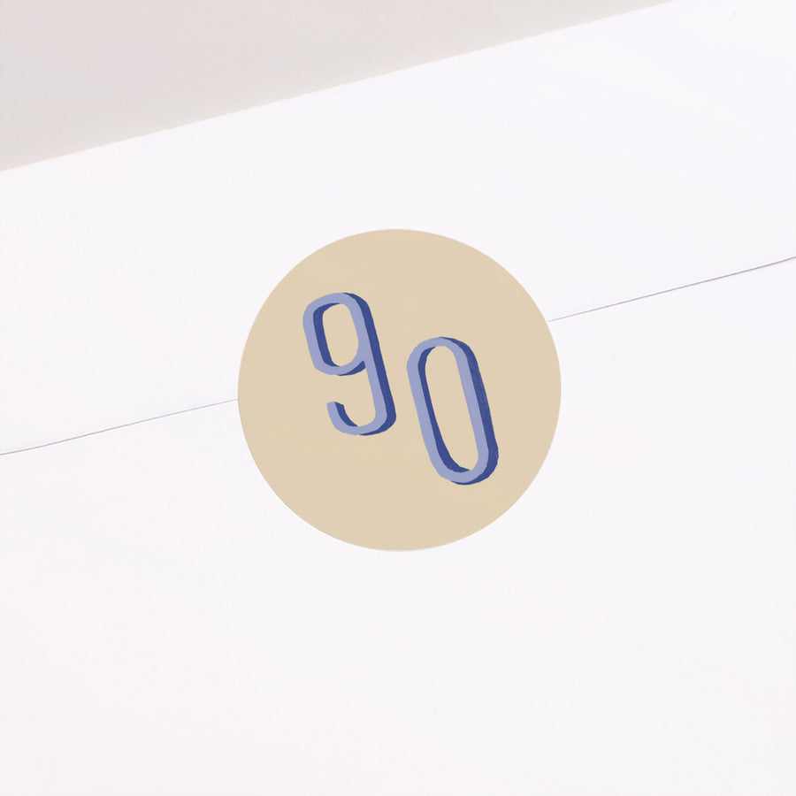 Sticker Geburtstag Erwachsener Rund Pop 90 foto