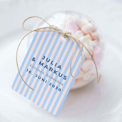 Geschenkbox Hochzeit Ball mit Wimpel-Etikett Liebe am Strand foto N° 1