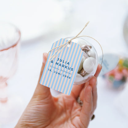 Geschenkbox Hochzeit Ball mit Wimpel-Etikett Liebe am Strand foto N° 3