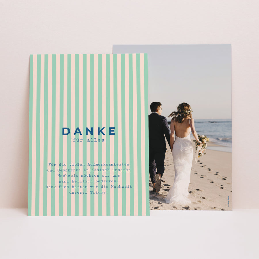 Dankeskarte Hochzeit Liebe am Strand foto