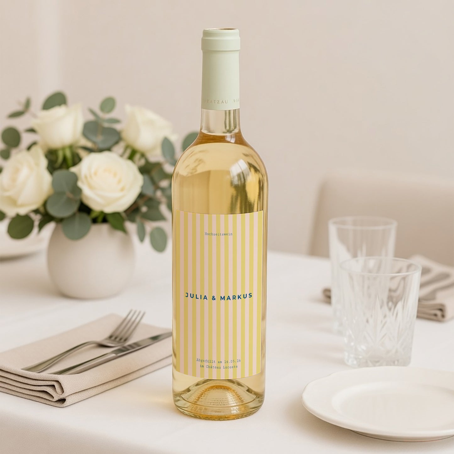 Flaschenetikett Hochzeit Porträt Liebe am Strand foto N° 2