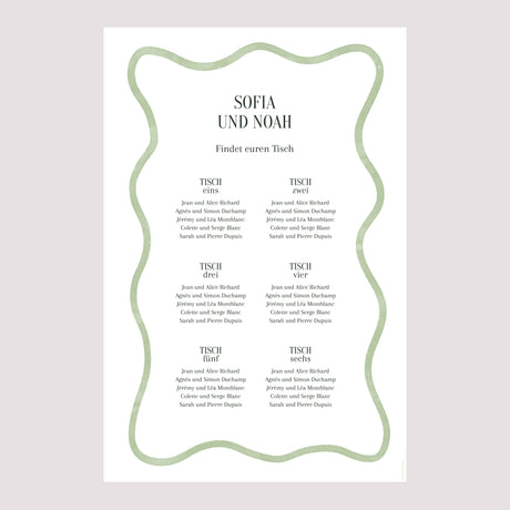 Sitzplan Hochzeit Porträt