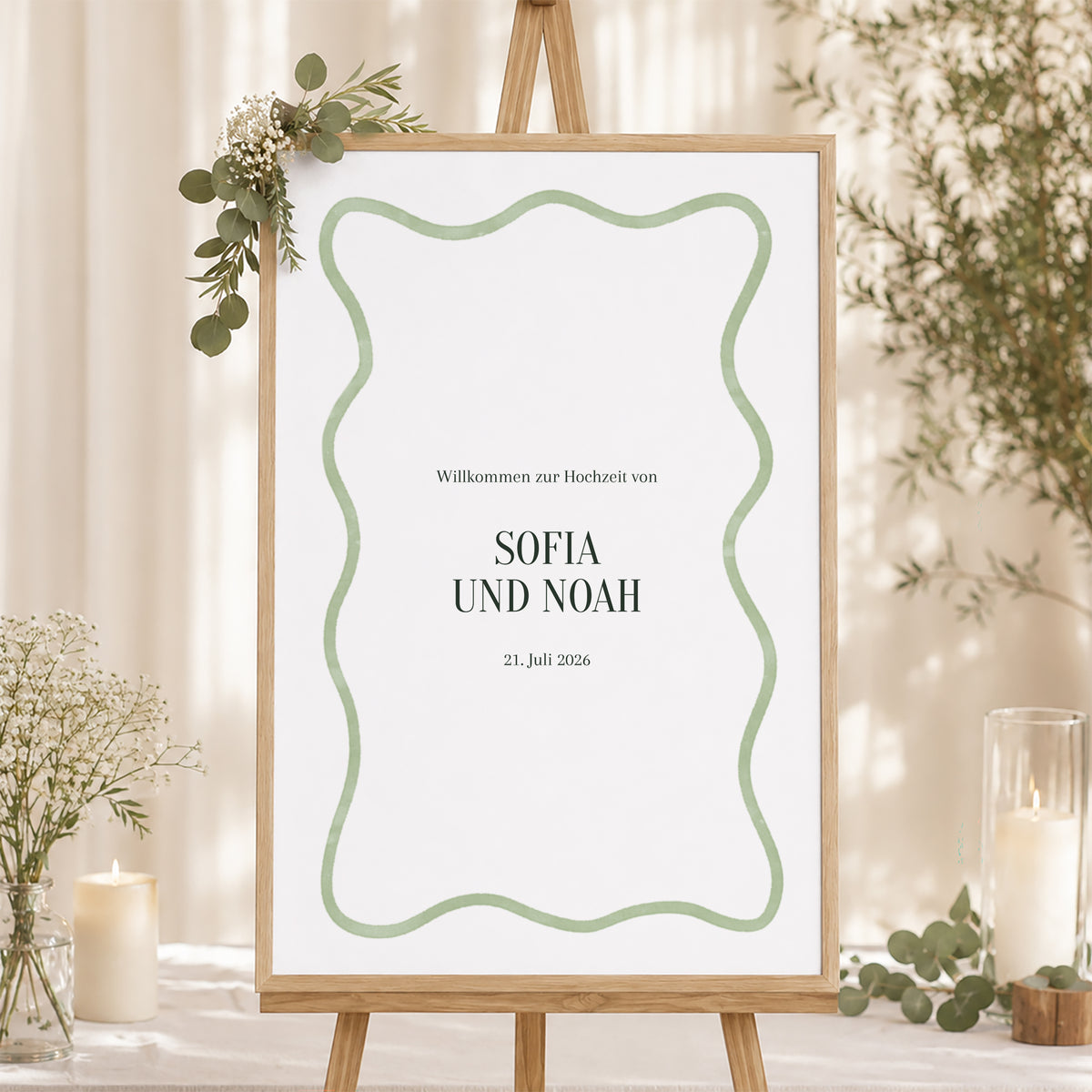 Begrüßungstafel Hochzeit Porträt 60 x 90 cm foto N° 1