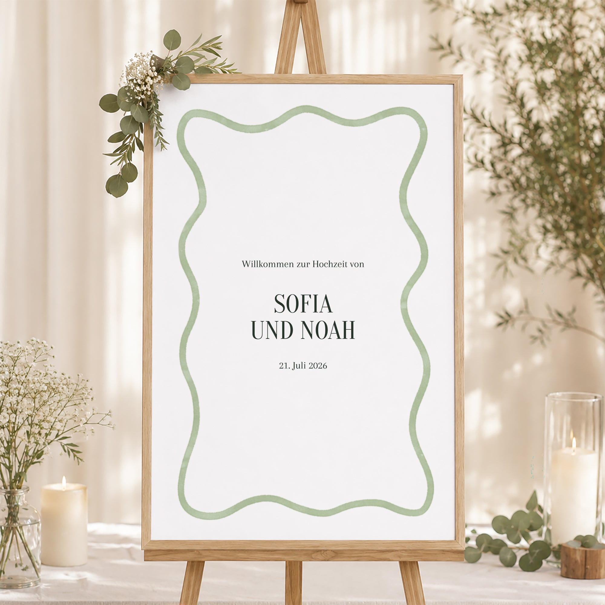 Begrüßungstafel Hochzeit Porträt 60 x 90 cm foto N° 1