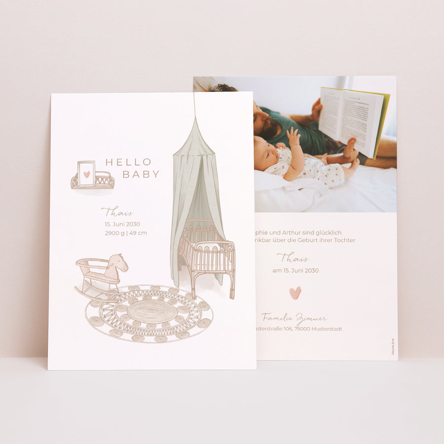 Geburtskarte Stille Nacht foto