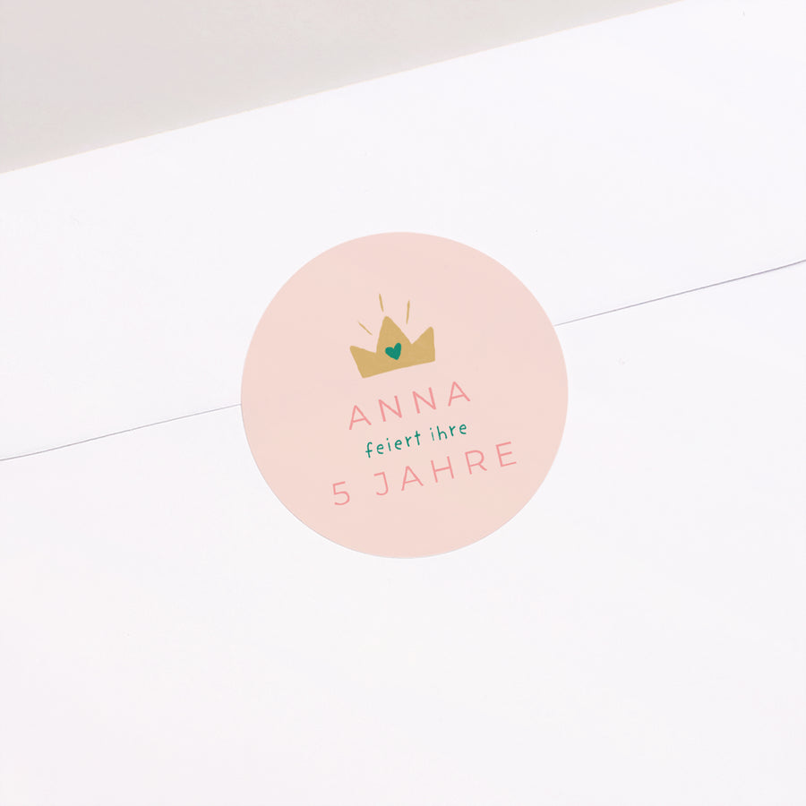 Sticker Kindergeburtstag Rund Kleine Prinzessin foto
