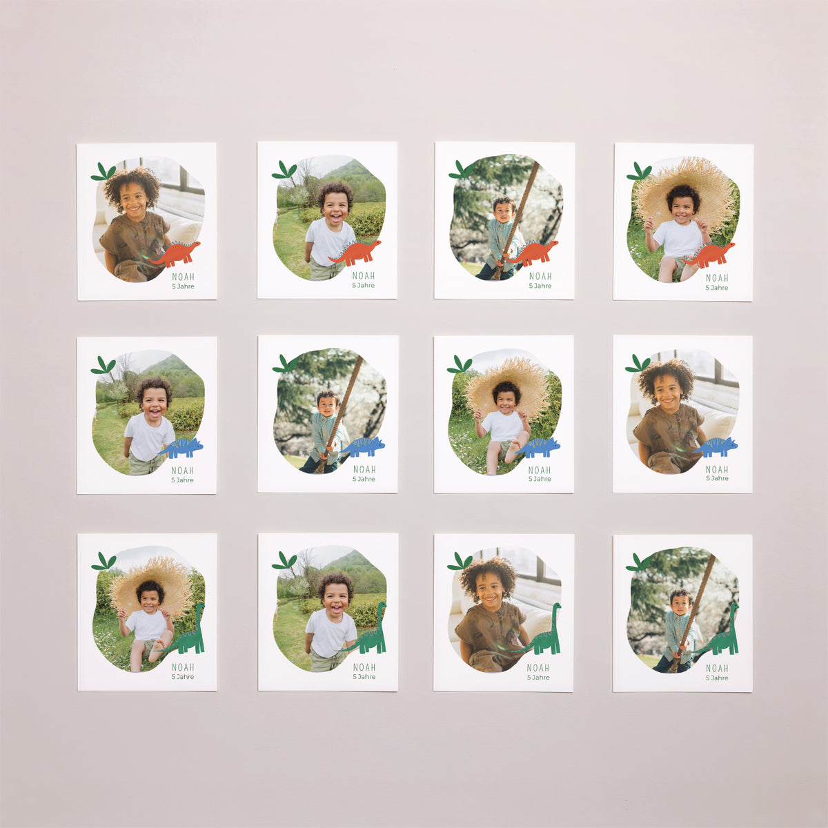 Fotoabzug Kindergeburtstag Pack von 12 Kleine Dinos foto