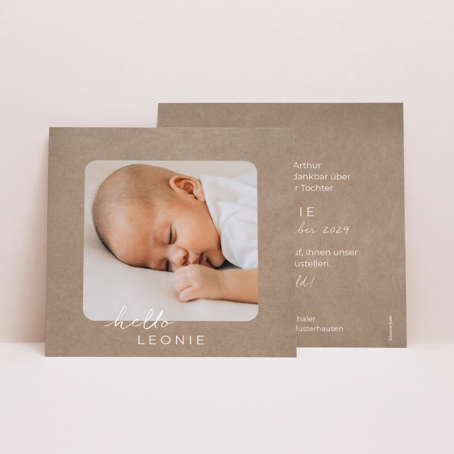 Geburtskarte Quadrat foto