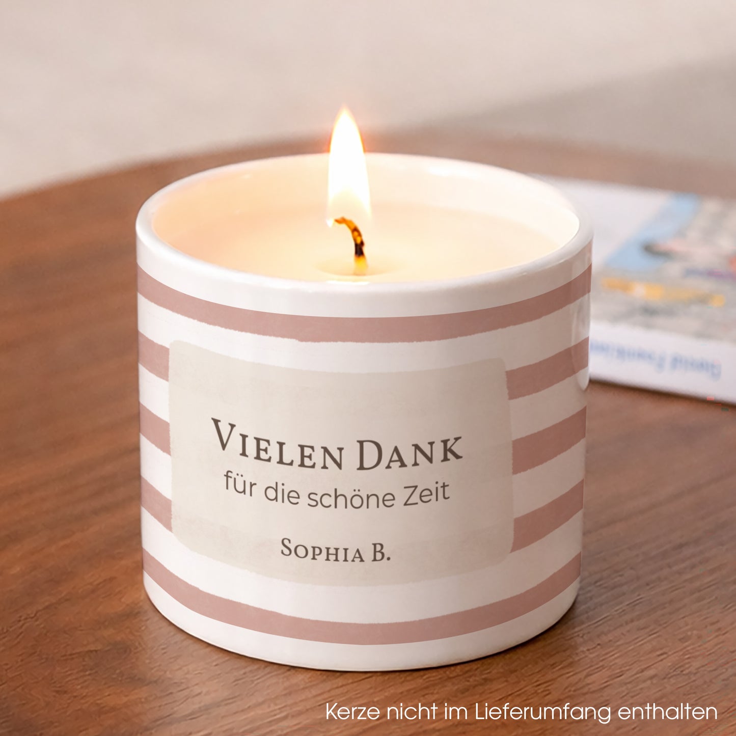 Kerzenhalter 48 cl Schülerstreifen, Rosa foto N° 1