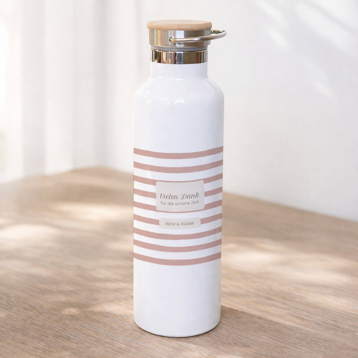 Trinkflasche Objekte 75 cl Schulmädchenstreifen, Rosa foto N° 1