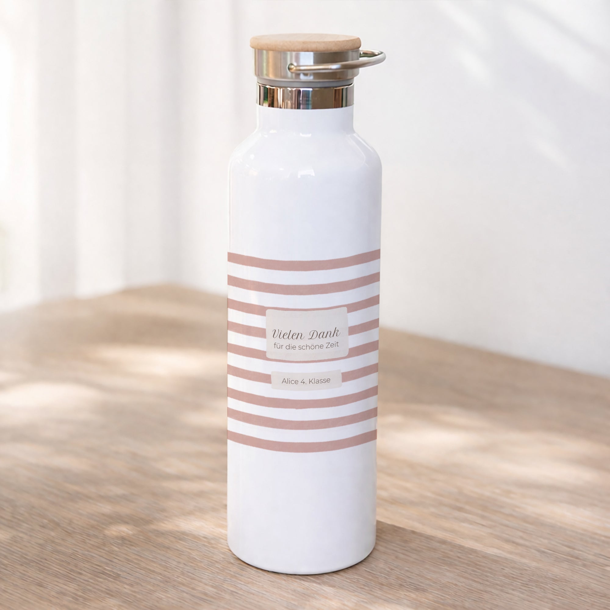 Trinkflasche Objekte 75 cl Schulmädchenstreifen, Rosa foto N° 1