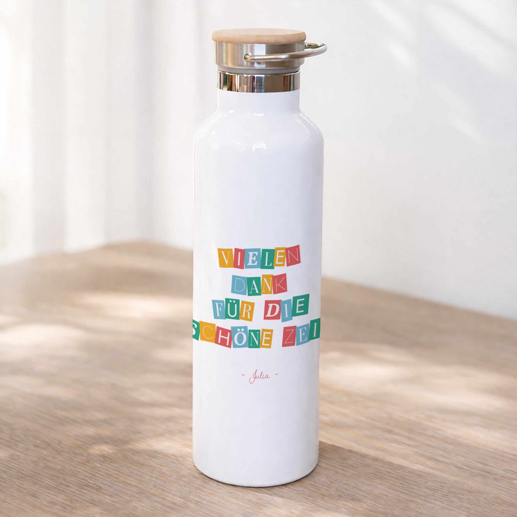 Trinkflasche Objekte 75 cl Danke bunt foto N° 1
