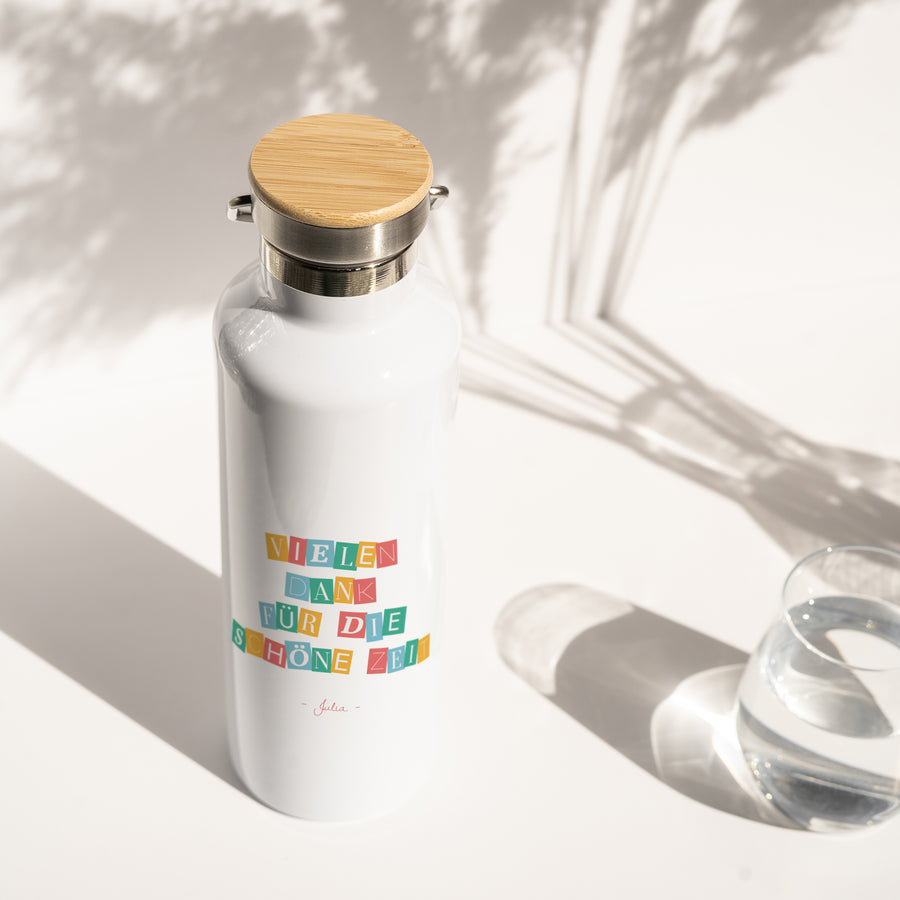 Trinkflasche Objekte 75 cl Danke bunt foto