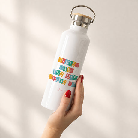 Trinkflasche Objekte 75 cl Danke bunt