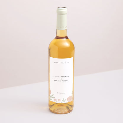 Flaschenetikett Hochzeit Porträt Floral eingerahmt foto N° 1