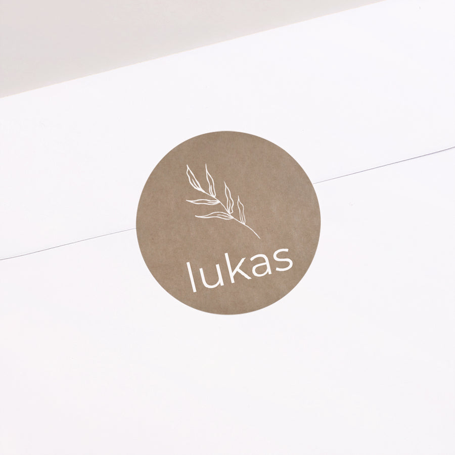 Sticker Geburt Rund Strang und Kraft foto