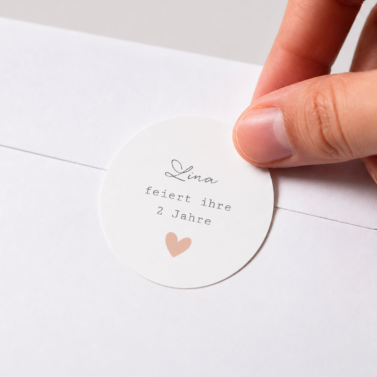 Sticker Kindergeburtstag Rund Herz in Farbe foto