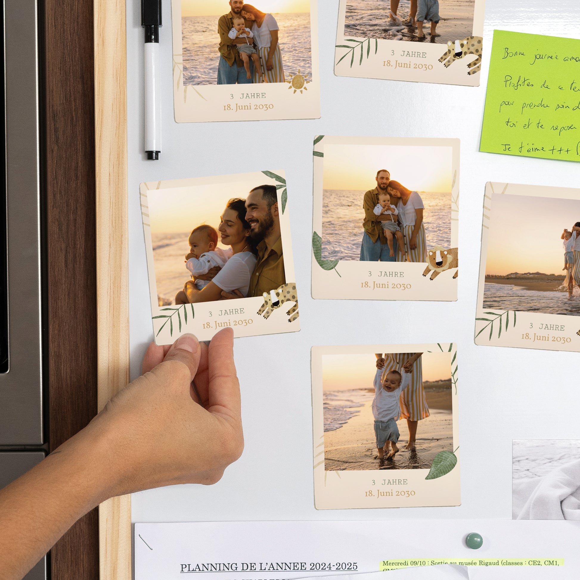 Fotoabzug Kindergeburtstag Pack mit 12, magnetisch Tiere der Savanne foto N° 2