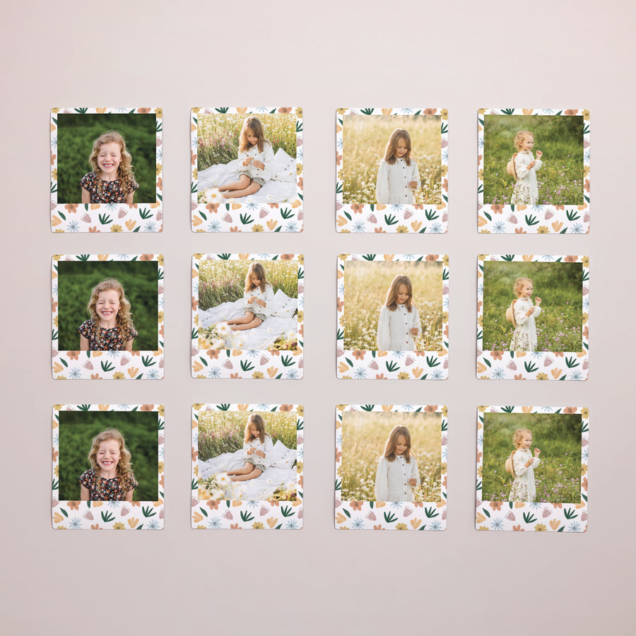 Fotoabzug Kindergeburtstag Pack mit 12, magnetisch Blumen foto