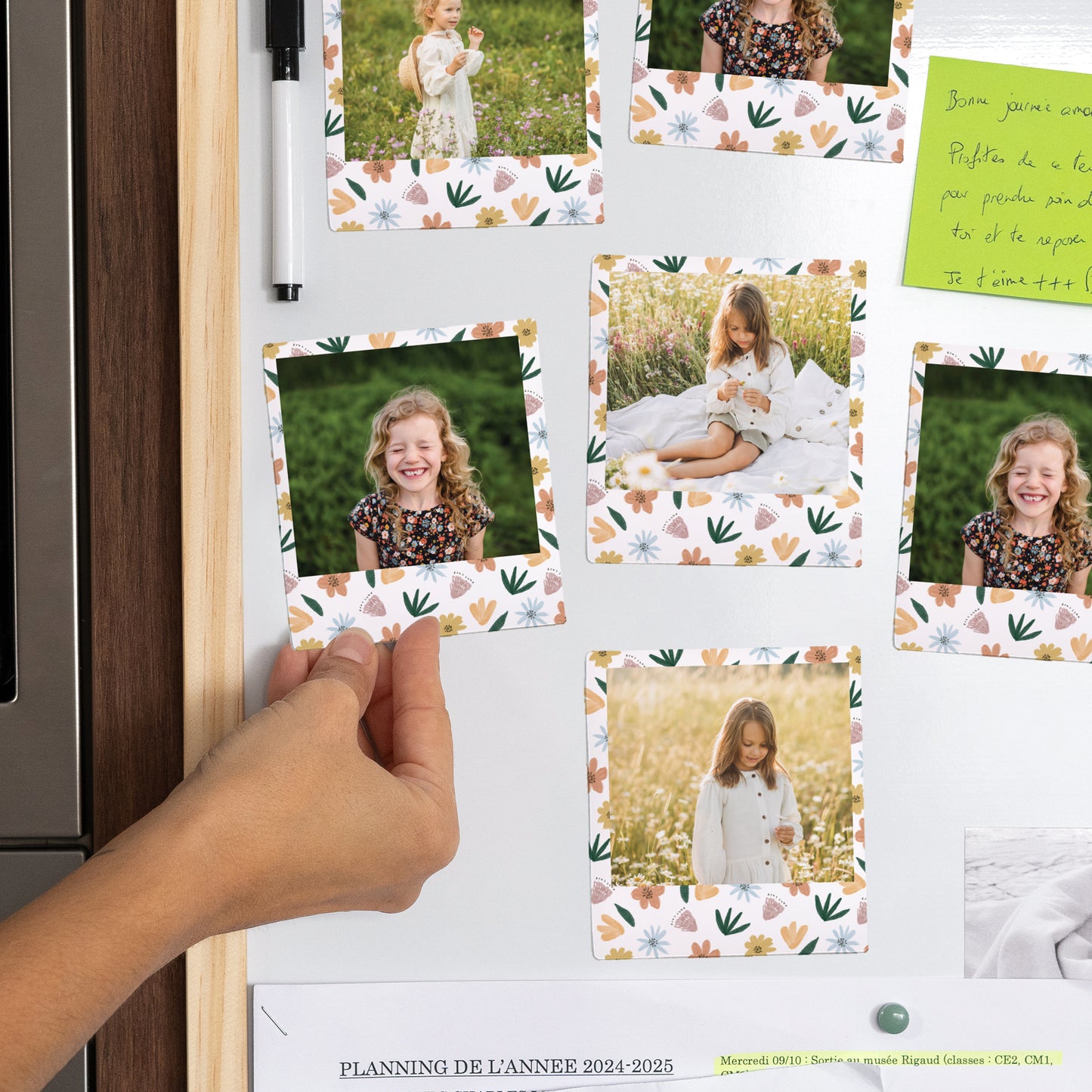 Fotoabzug Kindergeburtstag Pack mit 12, magnetisch Blumen foto N° 2