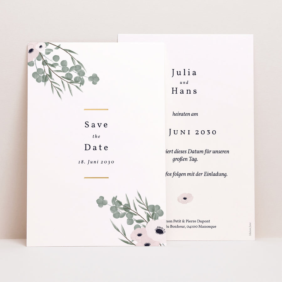 Save the date Karte Hochzeit PortraitPorträt foto