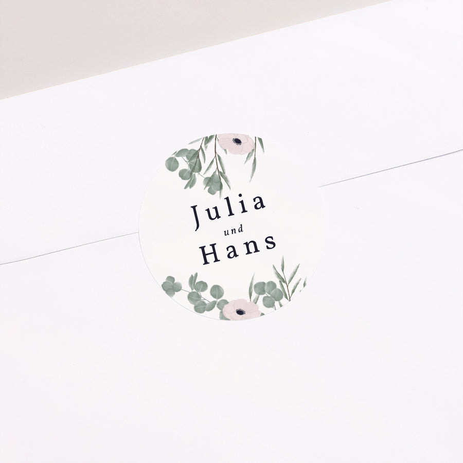 Sticker Hochzeit Rund Romantischer Rahmen foto