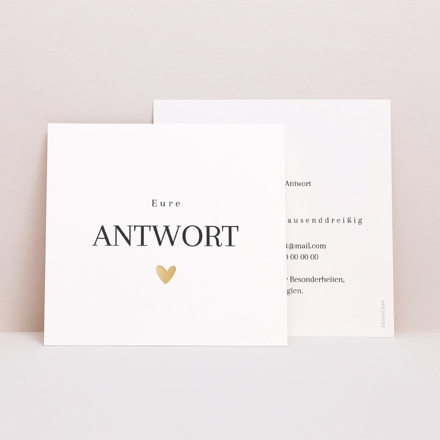 Antwortkarte Hochzeit Quadrat Unermessliche Liebe foto