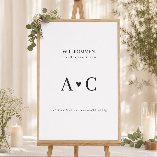 Begrüßungstafel Hochzeit Porträt 60 x 90 cm Unermessliche Liebe foto