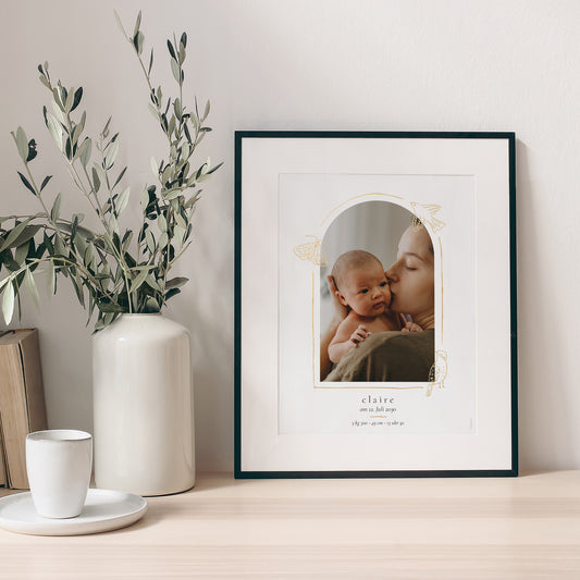 Poster Geburt Porträt Goldener Frühling foto