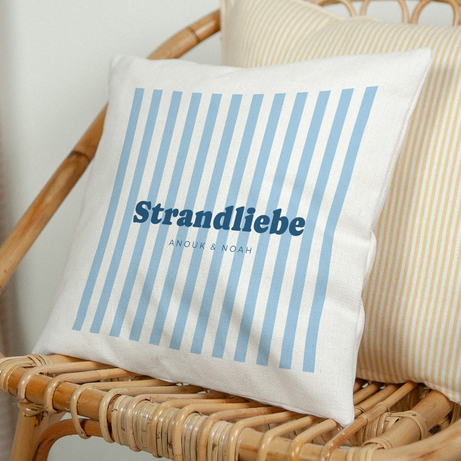 Kissen Objekte Natürliche Beige Liebe am blauen Strand foto