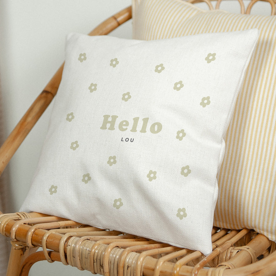 Kissen Objekte Natürliche Beige Blumenmuster foto
