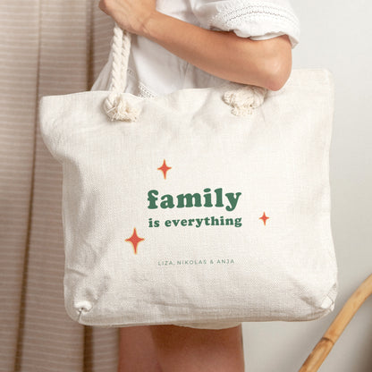 Strandtasche Objekte Griff in Seil Family is everything foto N° 2