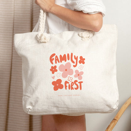 Strandtasche Objekte Griff in Seil Family First Pop foto N° 2