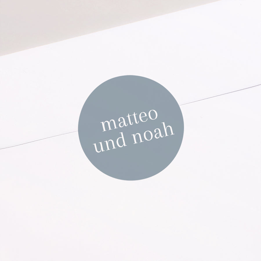 Sticker Geburt Rund Blaue Zwillinge foto