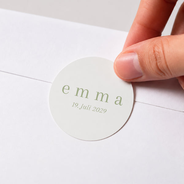 Sticker Geburt Rund Eine blumige Geburt foto