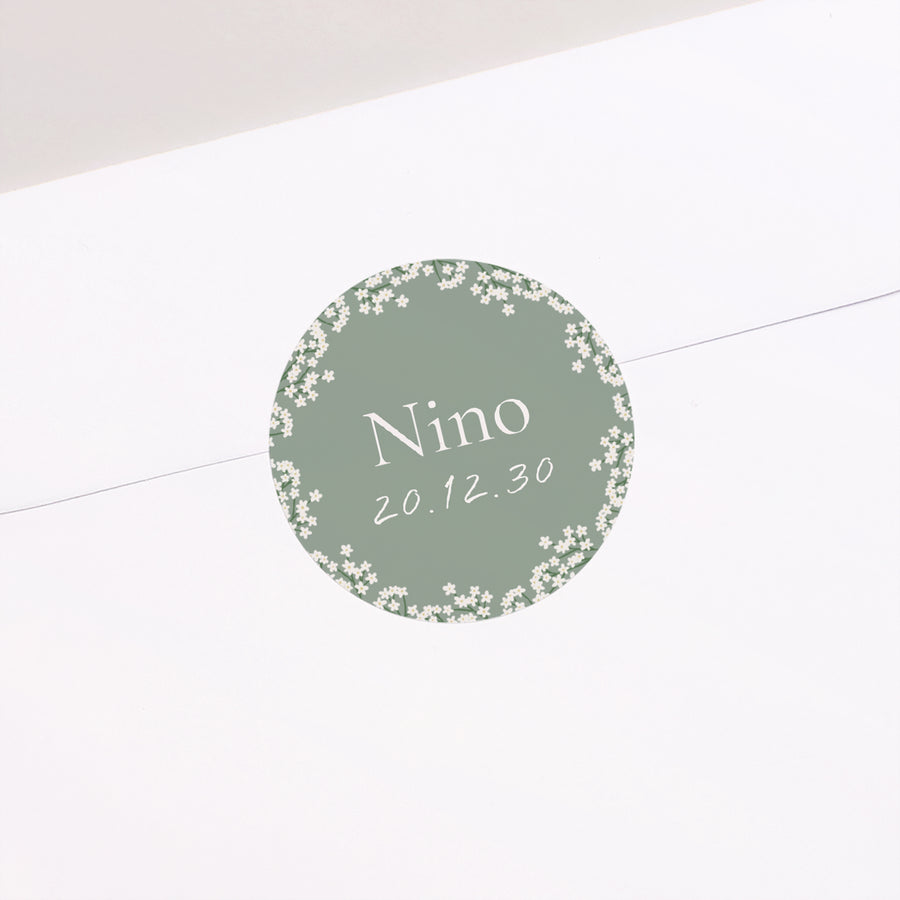 Sticker Geburt Rund Medaillon Natur foto