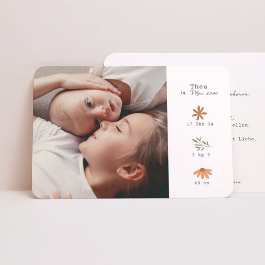 Geburtskarte Landschaft, abgerundete Ränder foto