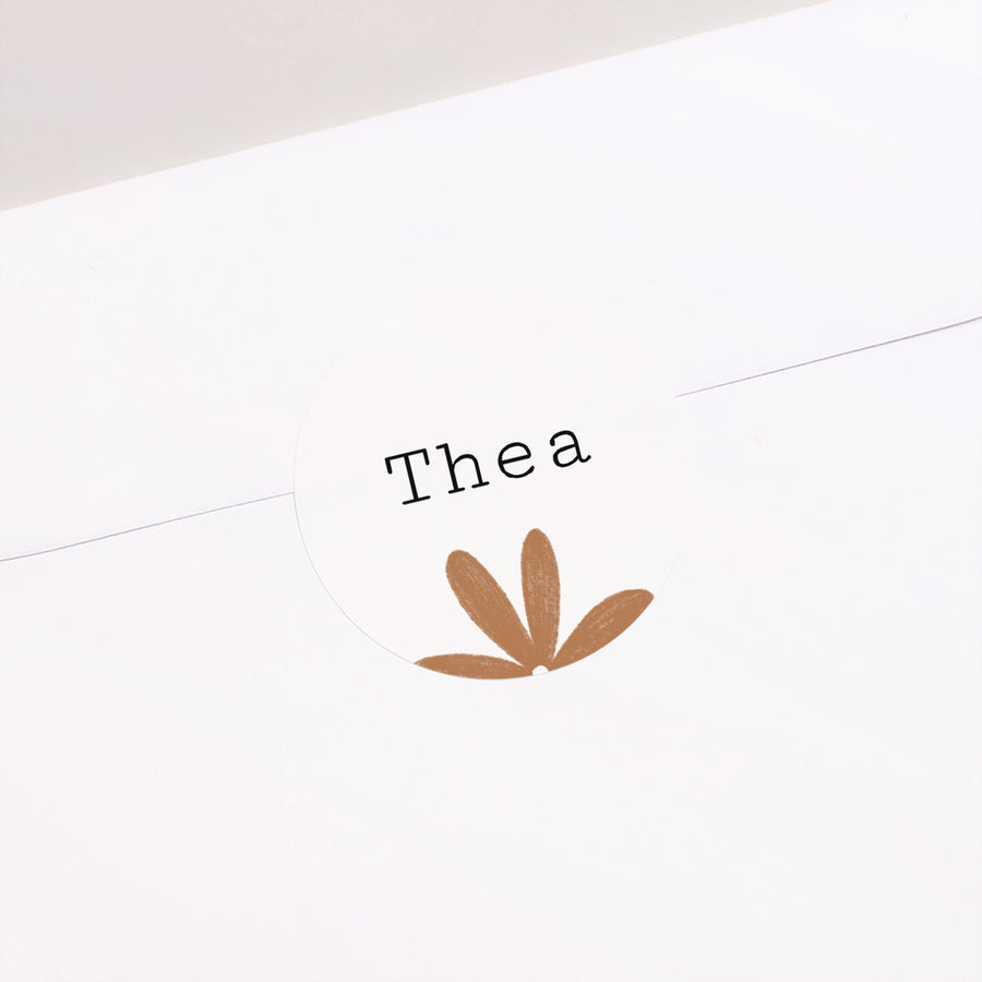 Sticker Geburt Rund Kleine Feldblume foto