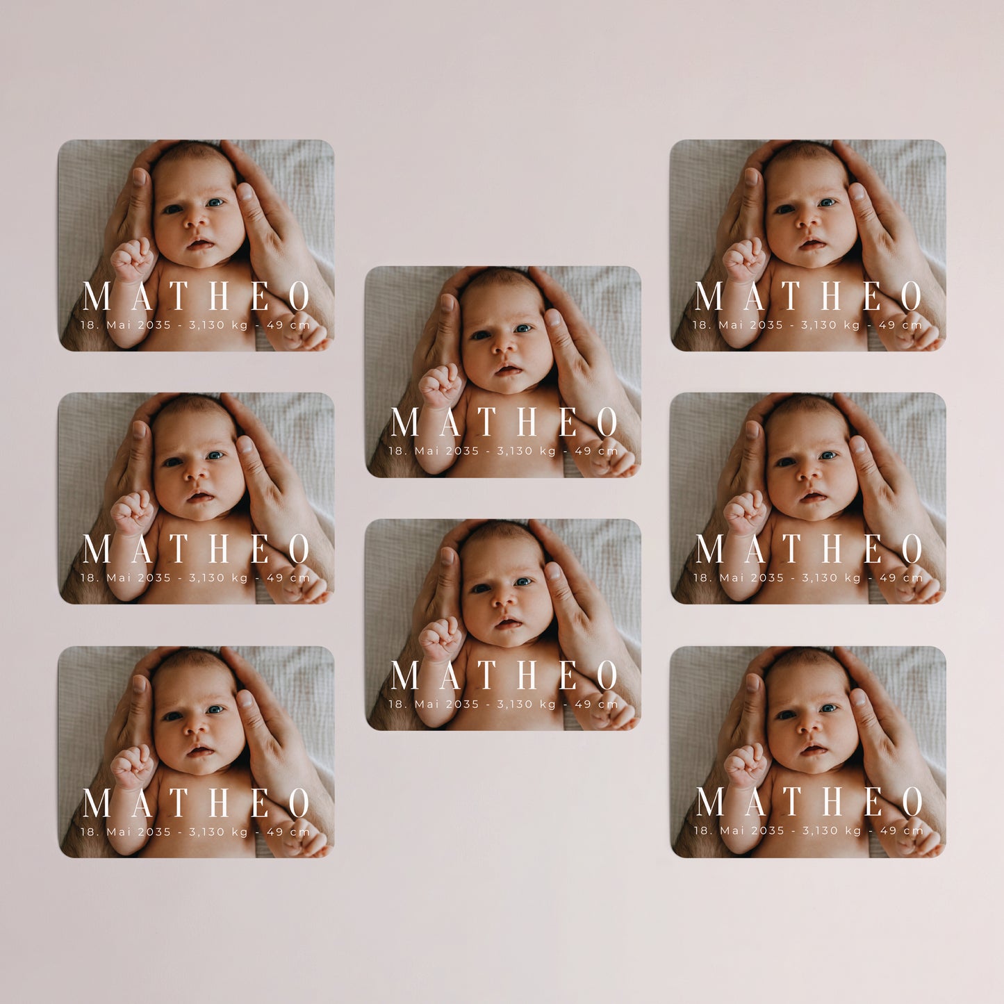 Geburtskarte Set von 8, magnetisch, Landschaft, rechteckige abgerundete Ecken Fotografische Grundlagen foto N° 3