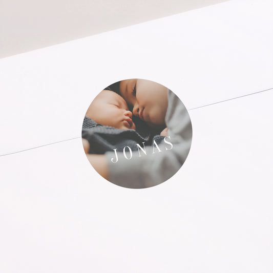 Sticker Geburt Rund Zeitlos foto